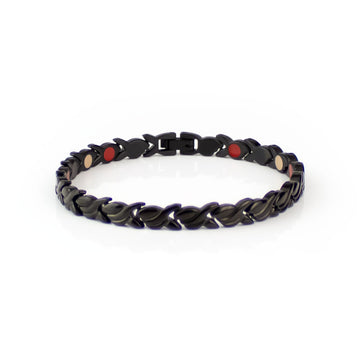 Eclipse - Negative Ion Bracelet, Black Stainless Steel